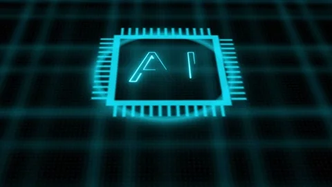 AI CPU chipset central processor unit and electric print circuit board with.. Stock Footage 265877385