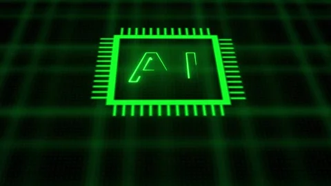 AI CPU chipset central processor unit and electric print circuit board with.. Stock Footage 265877387