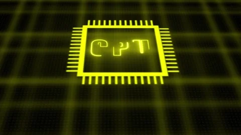 AI CPU chipset central processor unit and electric print circuit board with.. Stock Footage 265877389