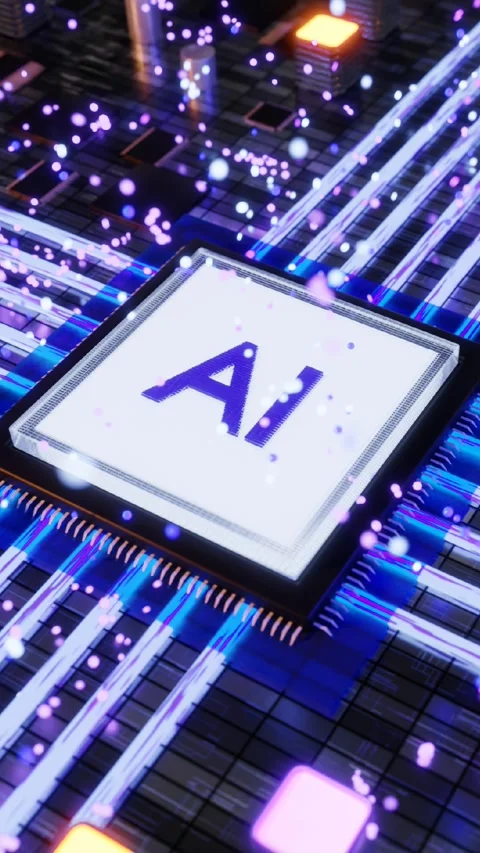 AI CPU connected to motherboard Video stock 288519284