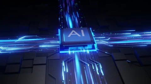 AI CPU Digital Technology Background Vídeo Stock 296335289