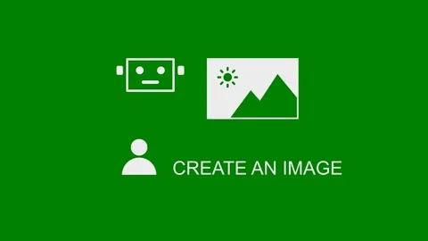 AI Creates Image concept - Green Screen, 7.5% gray 動画素材 332140361
