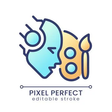 AI creates pixel perfect color gradient icon Stock Illustration