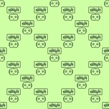 AI Crypto Trading Bot with Candlestick Chart vector seamless pattern in out.. 스톡 일러스트
