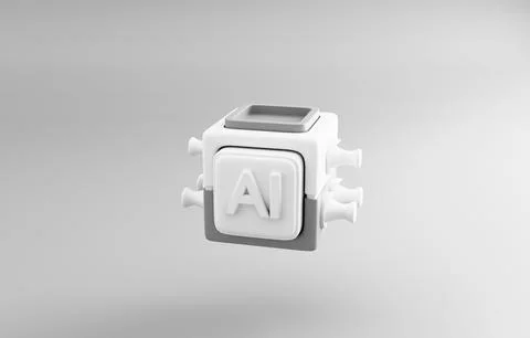 AI cube 3d render Illustrazione stock