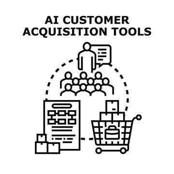 Ai customer acquisition tools strategy for growth Stock Illustration