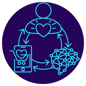 AI Customer Experience Personalization icon. Vector thin line illustration Stockillustratie