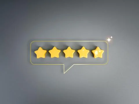 AI customer feedback and five-star rating concept. AI reputation management.. Stock Photos