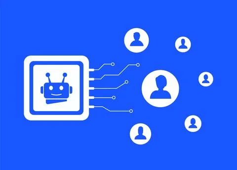 AI Customer Segmentation concept. Advanced automated target audience and Stock Illustration