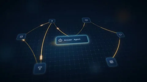 AI Customer Service Knowledge Visualization Seamless Loop Animation Digital Stock Footage 342591474