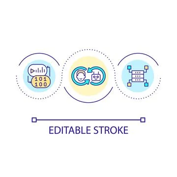 AI in customer service loop concept icon Stock Illustration