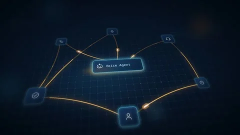 AI Customer Service Voice Deflect Animation Seamless Loop Digital Voice Agent Stock Footage 342592437