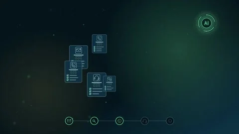 AI Customer Service Workflow Animation Digital Interface Graphic Modern Stock Footage 347279972