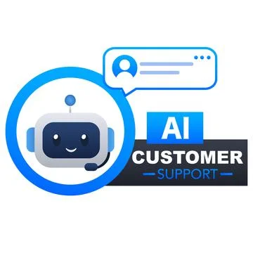 AI customer support assistant. vector illustration 스톡 일러스트