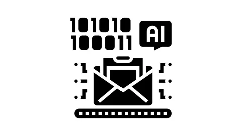 Ai customization marketing glyph icon animation Stock Footage 326158078