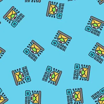 Ai customization marketing vector seamless pattern Stock Illustration