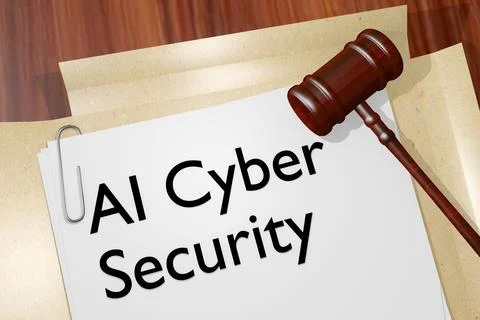 AI Cyber Security concept 스톡 일러스트