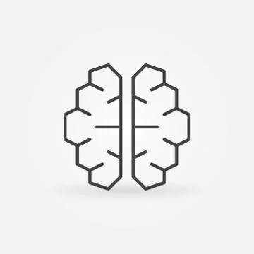 AI cyberbrain icon - vector artificial intelligence brain symbol Stock Illustration