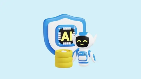 AI in Cybersecurity 3D Animated Concept. Stock Footage 289454289