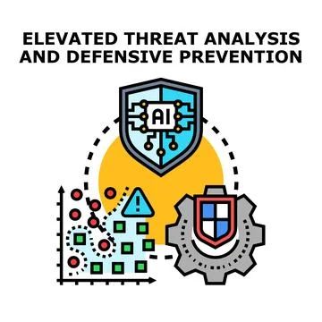 Ai cybersecurity analysis protecting digital network system Stock Illustration