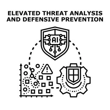 Ai cybersecurity analysis protecting digital network system Stock Illustration