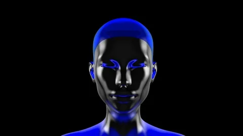 AI Cyborg head Stock Footage 127981710