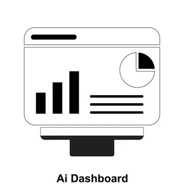 AI dashboard editable analytics vector icon design. Stock Illustration