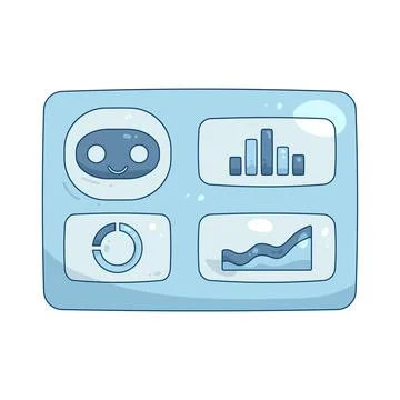 AI dashboard Illustrazione stock