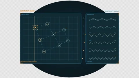 AI Data Analysis HUD with Node Graph Seamless Loop Stock Footage 342122334