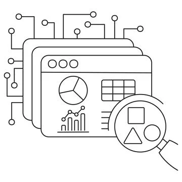 AI data analysis icon Illustrazione stock