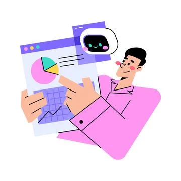 AI Data Analysis Illustrazione stock