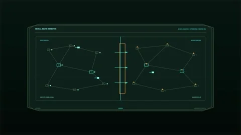AI Data Analysis Network HUD Seamless Loop Stock Footage 342176359