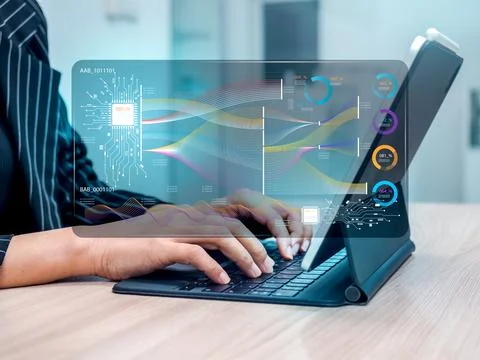 AI data analysis, software engineering background concept. Digital interfac.. 写真素材