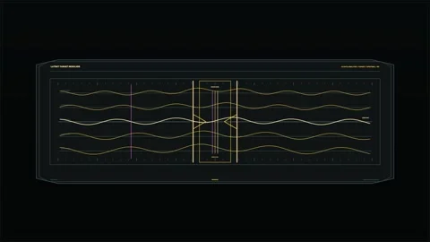 AI Data Analysis Waveform HUD Seamless Loop Stock Footage 342176345