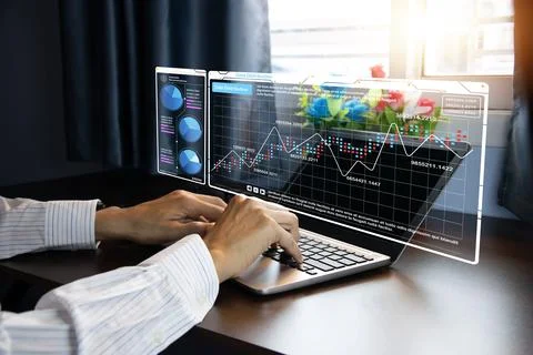 AI Data Analytics and Database Management Concepts Stock Photos