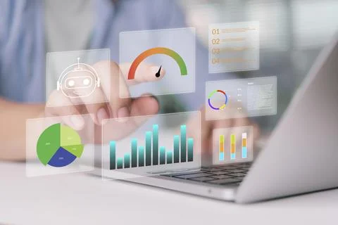 Ai data analytics dashboard kpi metrics performance chart graph business an.. Stock Photos