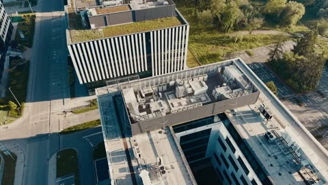 AI data center campus viewed from above Stock-Footage 347708105