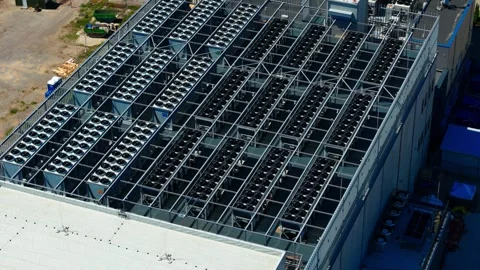 AI Data Center Infrastructure, Cloud Computing and GPU Cooling Systems Stock Footage 340597180