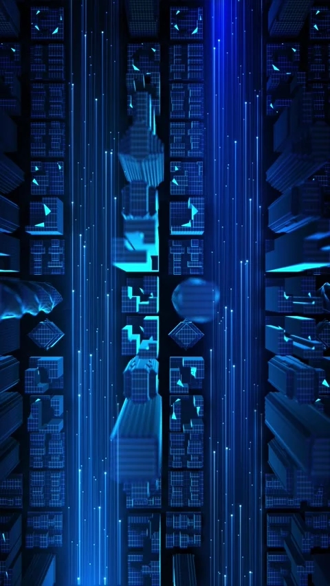 AI Data Center Network with Cloud Servers and Digital Infrastructure Stock Footage 342624858