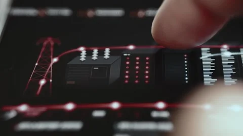AI Data Center Risk Detection Control with Interactive Data Stock Footage 340560518