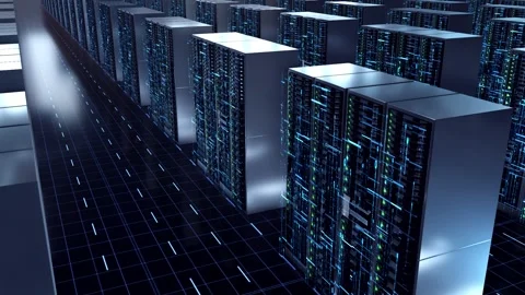 AI Data Center Server Room Stock Footage 333392388
