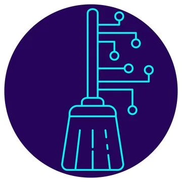AI Data Cleansing Icon. Minimalistic neon outline Stock Illustration