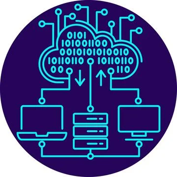 AI Data Cloud icon. Vector thin line illustration Stockillustratie