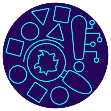 AI Data Defect Detection icon. Vector thin line illustration 스톡 일러스트