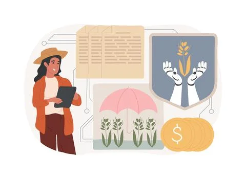 AI-Data-Driven Crop Insurance abstract concept vector illustration. Stockillustratie