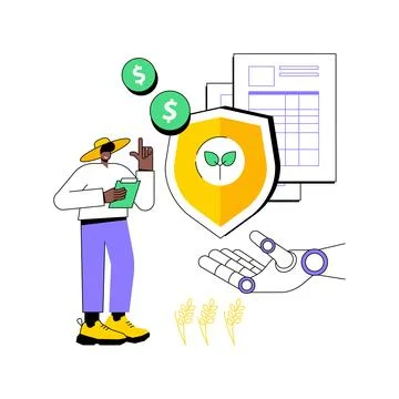 AI-Data-Driven Crop Insurance abstract concept vector illustration. Stock Illustration