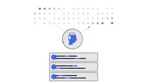 AI Data Extraction Funnel Horizontal Process Flow Blue Corporate Infographic Stock Footage 345094048