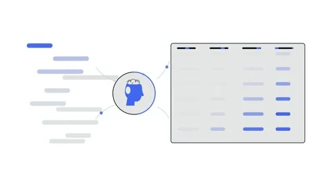 AI Data Extraction Table Artificial Intelligence Database Machine Learning Stock Footage 345094082