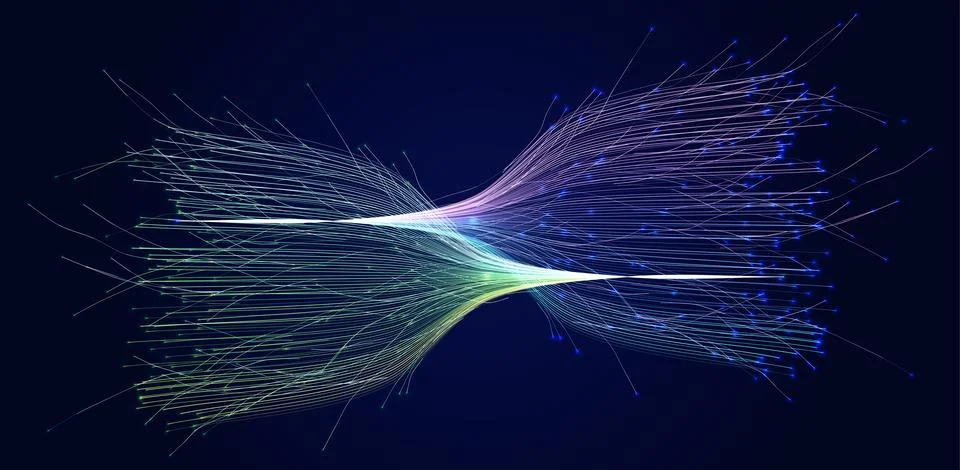 AI Data Flow Business Data Intersect, Digital Transformation Transit Technology Stock-Illustration
