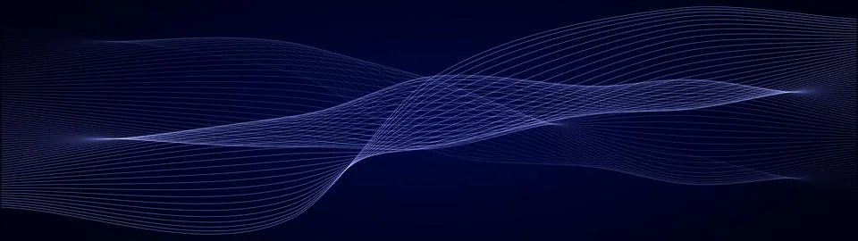 AI Data Flow Wavy Digital Lines Neural Network Datum Fiber, Sound Wave Stock Illustration
